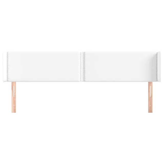 Tête de lit avec oreilles Blanc 203x16x78/88 cm Similicuir