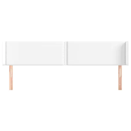 Tête de lit avec oreilles Blanc 203x16x78/88 cm Similicuir
