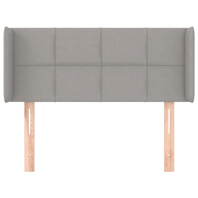 Tête de lit avec oreilles Gris clair 93x16x78/88 cm Tissu