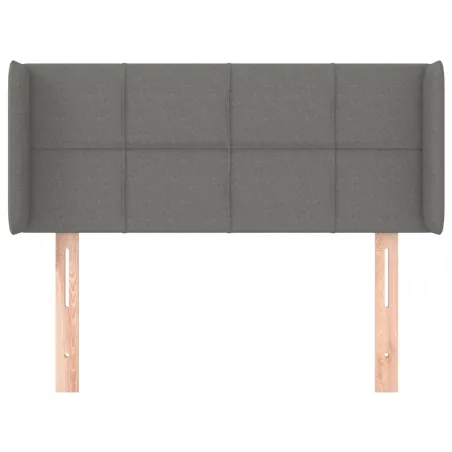 Tête de lit avec oreilles Gris foncé 93x16x78/88 cm Tissu