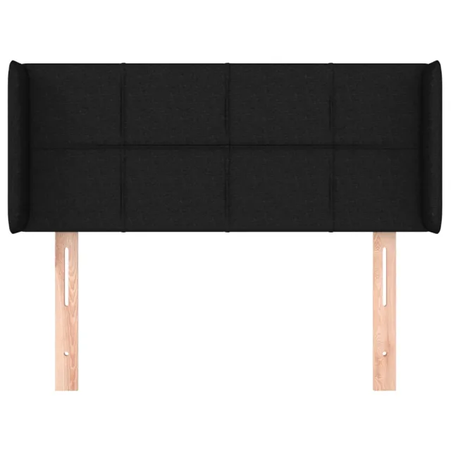 Tête de lit avec oreilles Noir 93x16x78/88 cm Tissu