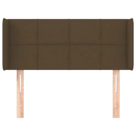 Tête de lit avec oreilles Marron Foncé 93x16x78/88 cm Tissu