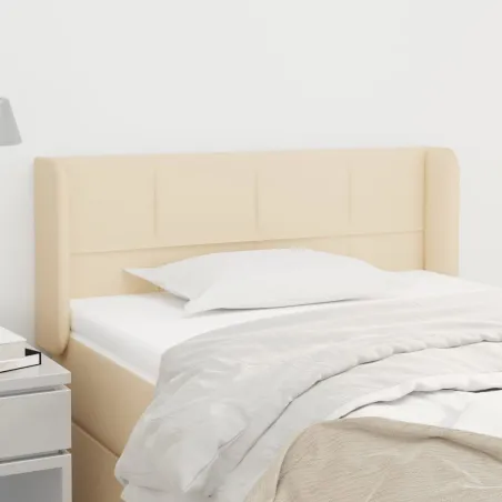 Tête de lit avec oreilles Crème 103x16x78/88 cm Tissu