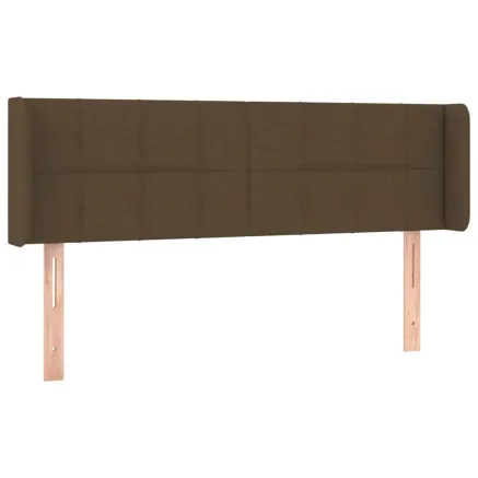 Tête de lit avec oreilles Marron Foncé 147x16x78/88 cm Tissu 2