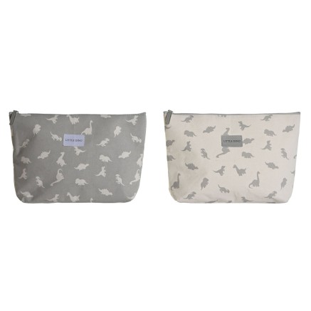 Necessaire da Viaggio DKD Home Decor Bianco Grigio Cotone 33 x 8 x 21
