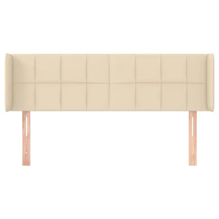 Tête de lit avec oreilles Crème 147x16x78/88 cm Tissu