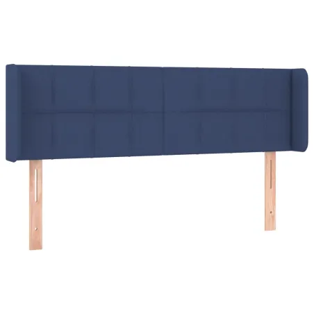 Tête de lit avec oreilles Bleu 147x16x78/88 cm Tissu