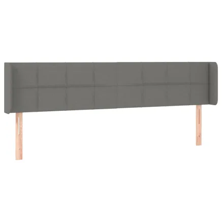 Tête de lit avec oreilles Gris foncé 163x16x78/88 cm Tissu 2