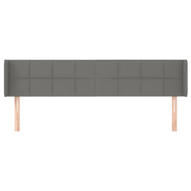 Tête de lit avec oreilles Gris foncé 163x16x78/88 cm Tissu