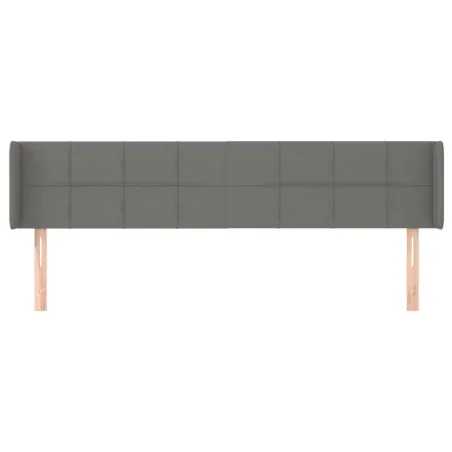 Tête de lit avec oreilles Gris foncé 163x16x78/88 cm Tissu