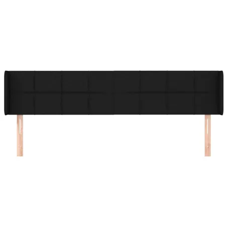 Tête de lit avec oreilles Noir 163x16x78/88 cm Tissu