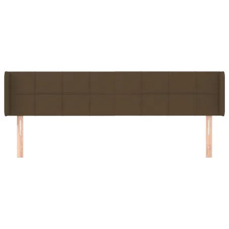 Tête de lit avec oreilles Marron Foncé 163x16x78/88 cm Tissu