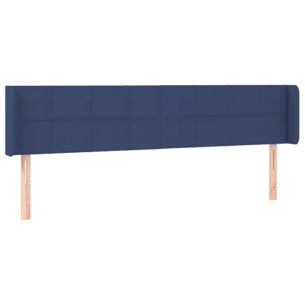 Tête de lit avec oreilles Bleu 163x16x78/88 cm Tissu 2