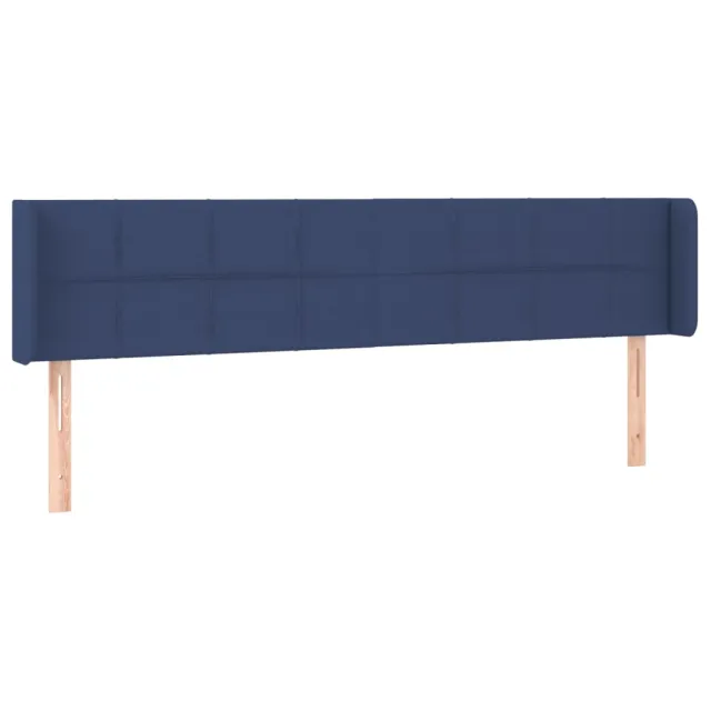 Tête de lit avec oreilles Bleu 163x16x78/88 cm Tissu