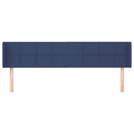 Tête de lit avec oreilles Bleu 163x16x78/88 cm Tissu
