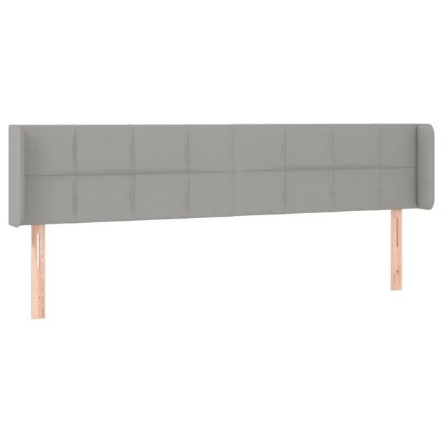 Tête de lit avec oreilles Gris clair 183x16x78/88 cm Tissu
