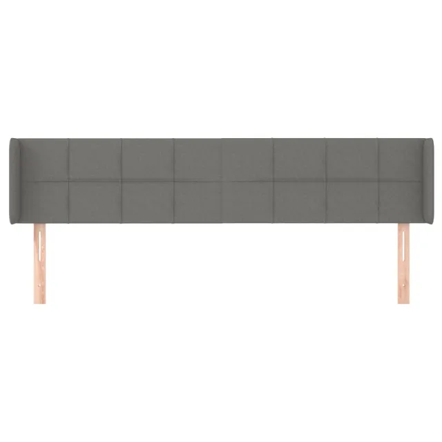 Tête de lit avec oreilles Gris foncé 183x16x78/88 cm Tissu