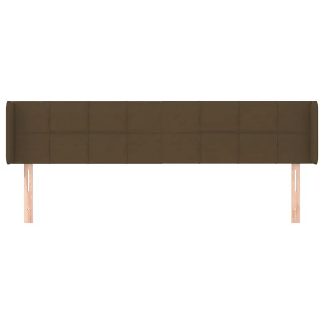 Tête de lit avec oreilles Marron Foncé 183x16x78/88 cm Tissu