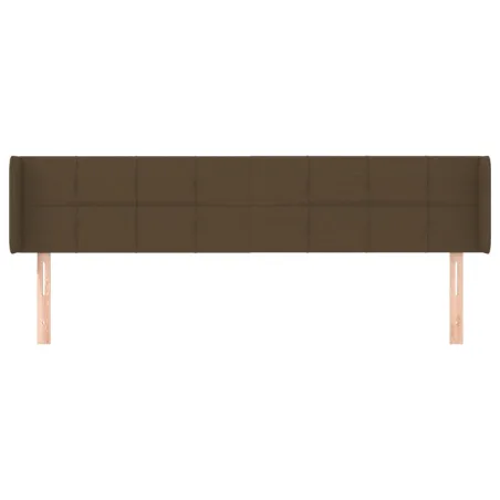 Tête de lit avec oreilles Marron Foncé 183x16x78/88 cm Tissu