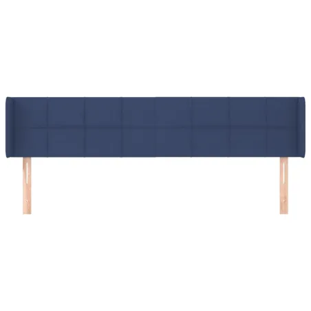 Tête de lit avec oreilles Bleu 183x16x78/88 cm Tissu