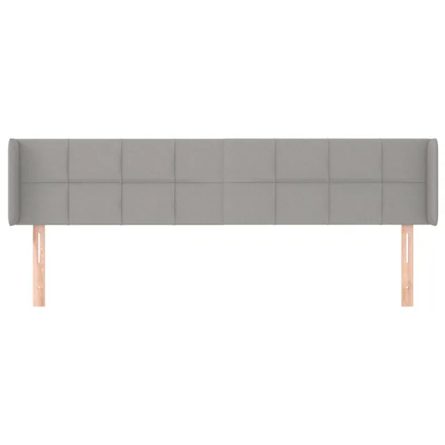 Tête de lit avec oreilles Gris clair 203x16x78/88 cm Tissu