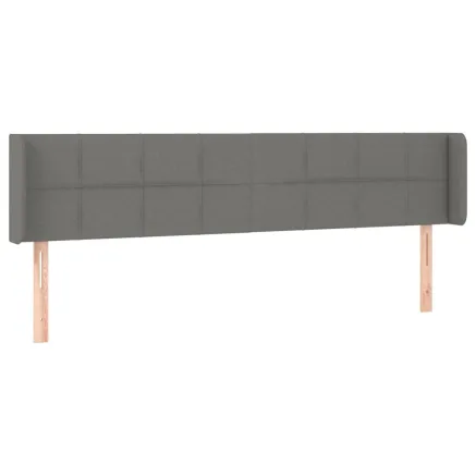 Tête de lit avec oreilles Gris foncé 203x16x78/88 cm Tissu 2