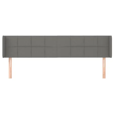 Tête de lit avec oreilles Gris foncé 203x16x78/88 cm Tissu