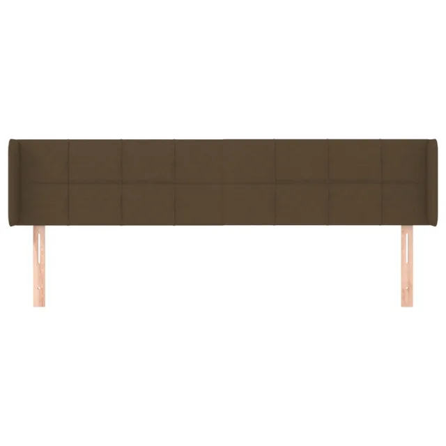 Tête de lit avec oreilles Marron Foncé 203x16x78/88 cm Tissu