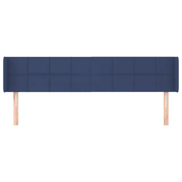 Tête de lit avec oreilles Bleu 203x16x78/88 cm Tissu