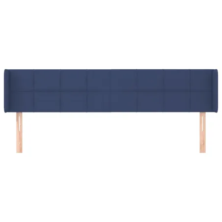 Tête de lit avec oreilles Bleu 203x16x78/88 cm Tissu