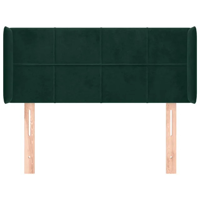 Tête de lit avec oreilles Vert foncé 83x16x78/88 cm Velours