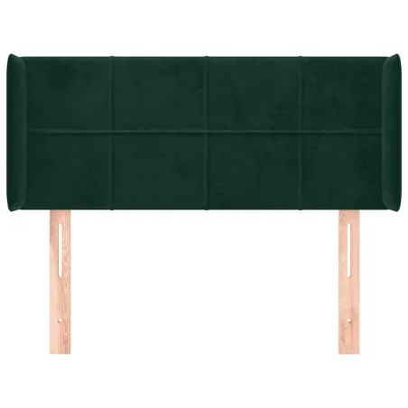 Tête de lit avec oreilles Vert foncé 83x16x78/88 cm Velours
