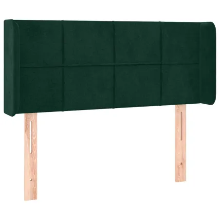 Tête de lit avec oreilles Vert foncé 93x16x78/88 cm Velours