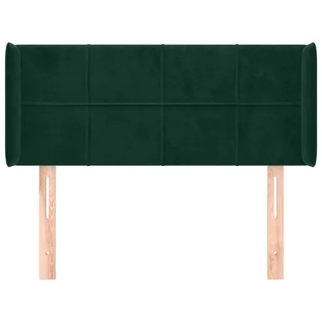 Tête de lit avec oreilles Vert foncé 93x16x78/88 cm Velours