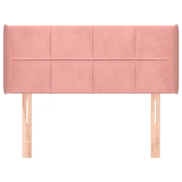 Tête de lit avec oreilles Rose 93x16x78/88 cm Velours