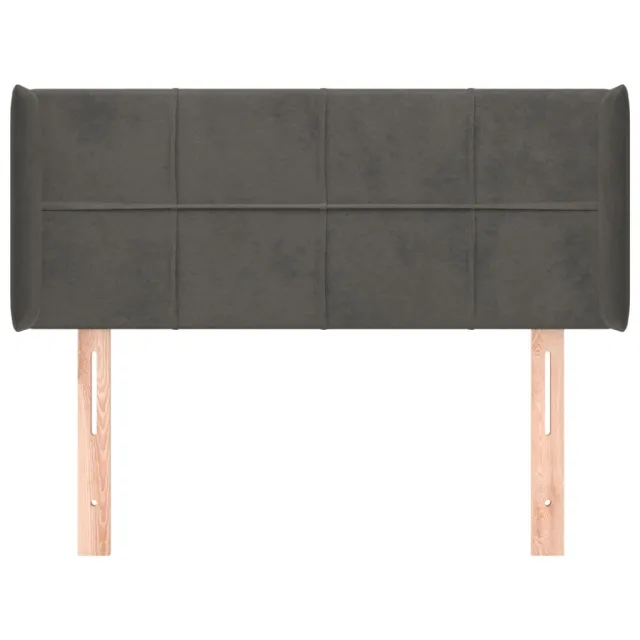 Tête de lit avec oreilles Gris foncé 103x16x78/88 cm Velours