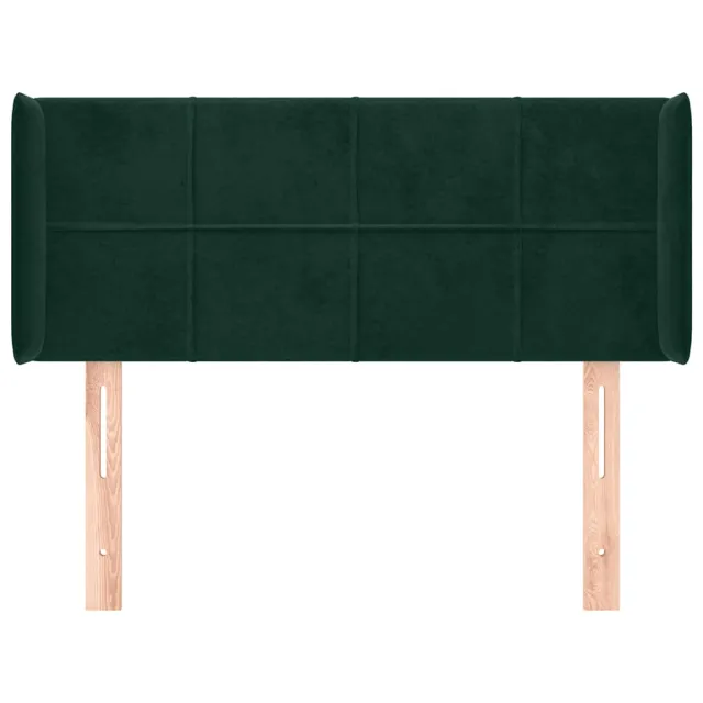 Tête de lit avec oreilles Vert foncé 103x16x78/88 cm Velours