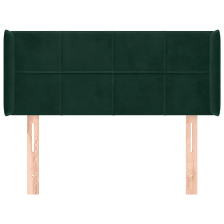Tête de lit avec oreilles Vert foncé 103x16x78/88 cm Velours