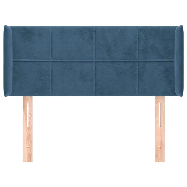 Tête de lit avec oreilles Bleu foncé 103x16x78/88 cm Velours