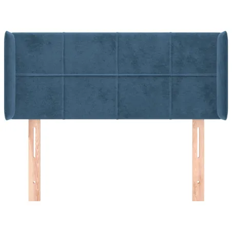 Tête de lit avec oreilles Bleu foncé 103x16x78/88 cm Velours
