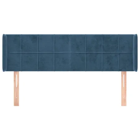 Tête de lit avec oreilles Bleu foncé 147x16x78/88 cm Velours
