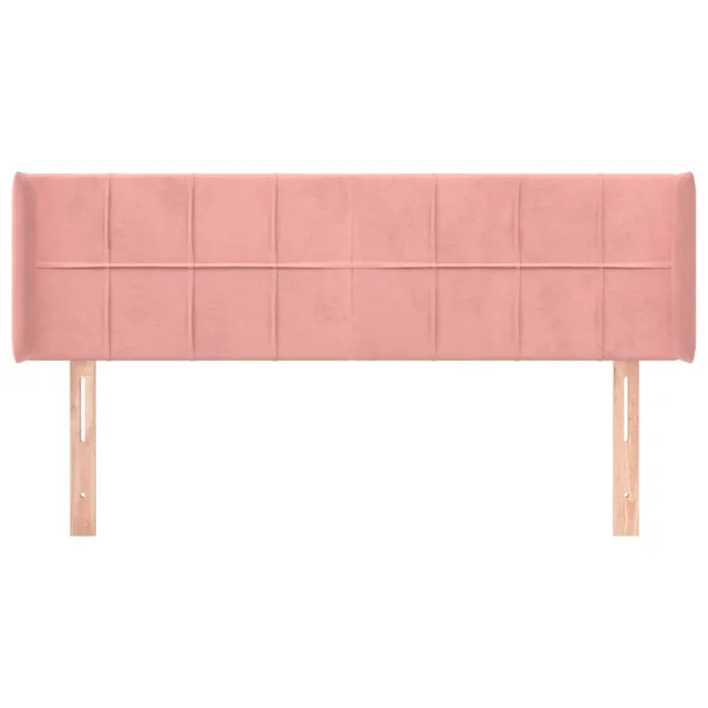 Tête de lit avec oreilles Rose 147x16x78/88 cm Velours