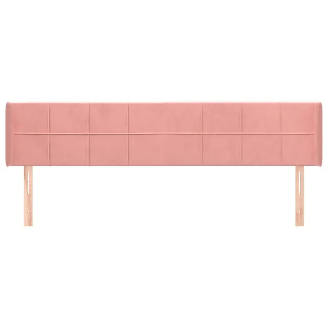 Tête de lit avec oreilles Rose 163x16x78/88 cm Velours