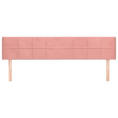 Tête de lit avec oreilles Rose 203x16x78/88 cm Velours