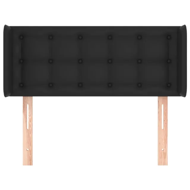 Tête de lit avec oreilles Noir 93x16x78/88 cm Similicuir