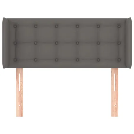 Tête de lit avec oreilles Gris 93x16x78/88 cm Similicuir