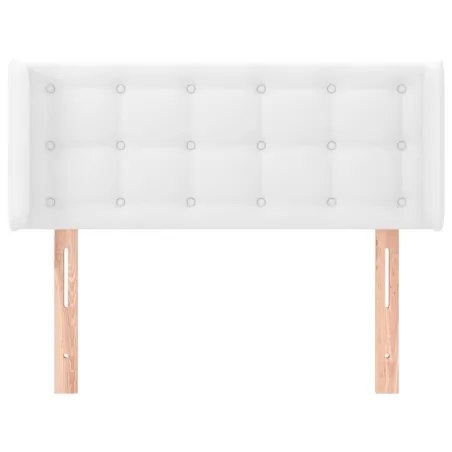 Tête de lit avec oreilles Blanc 103x16x78/88 cm Similicuir