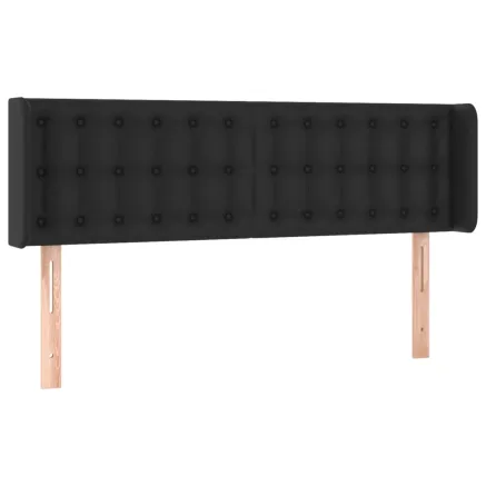 Tête de lit avec oreilles Noir 147x16x78/88 cm Similicuir 2