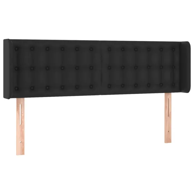 Tête de lit avec oreilles Noir 147x16x78/88 cm Similicuir