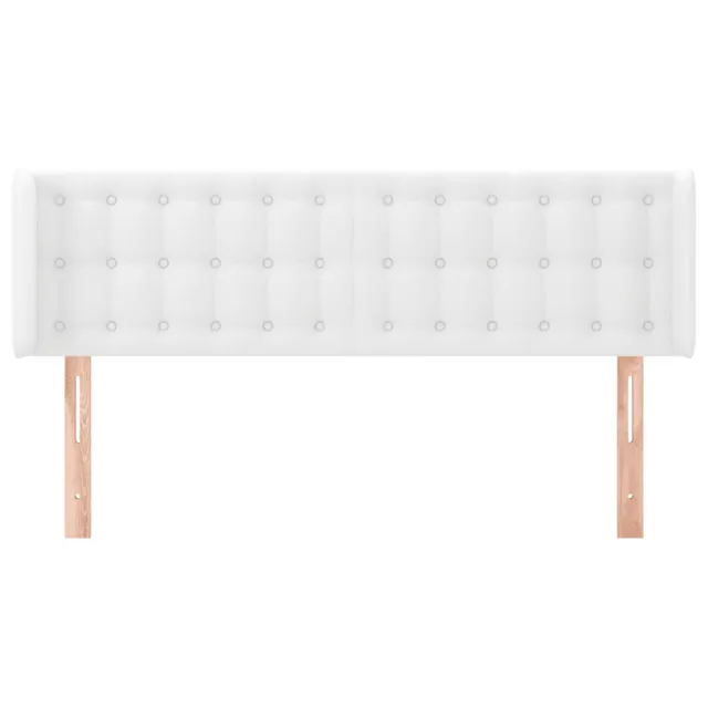 Tête de lit avec oreilles Blanc 147x16x78/88 cm Similicuir